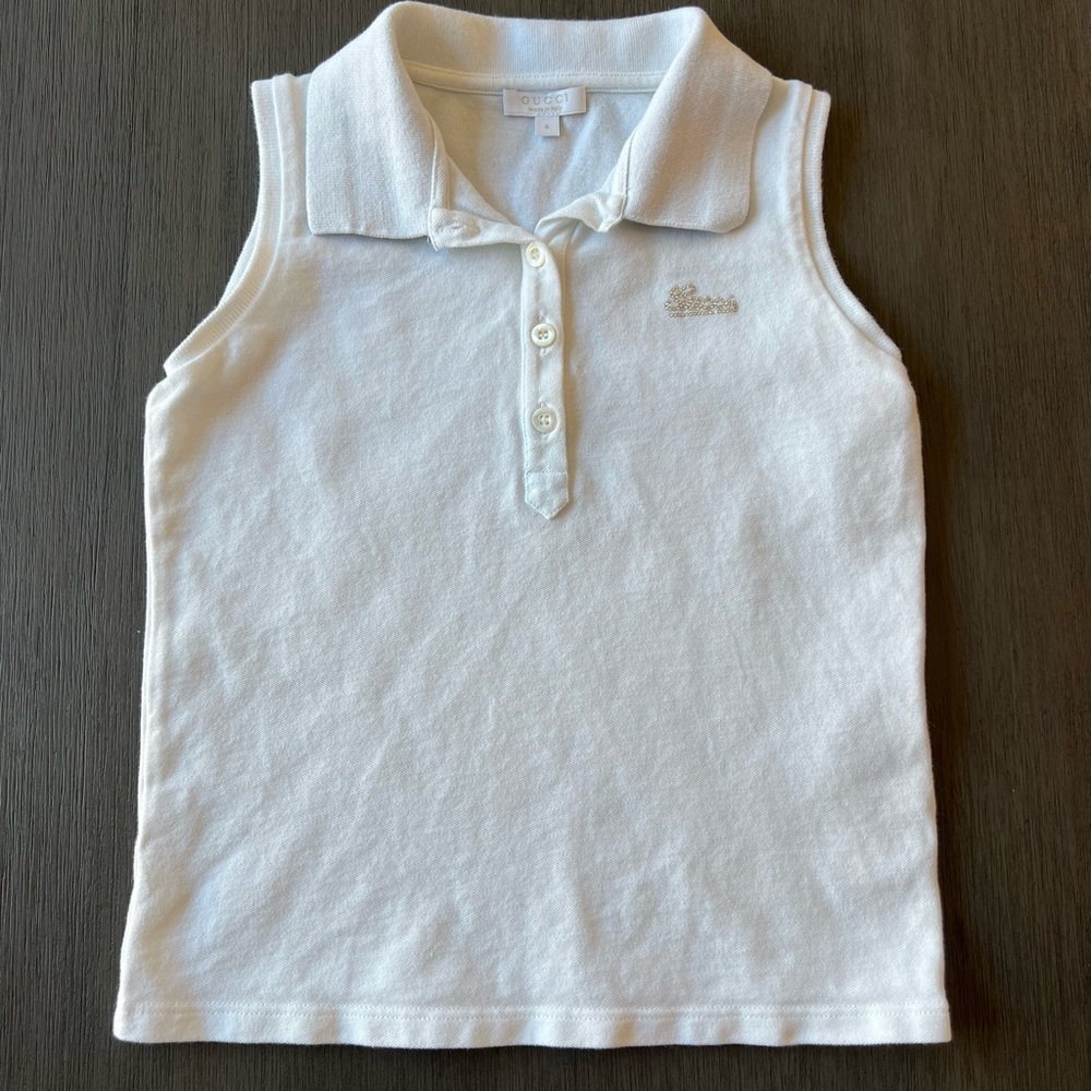 COPY - Gucci Girls Size 6 White Sleeveless Polo